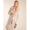 Faux Fur Collared Belted Coat